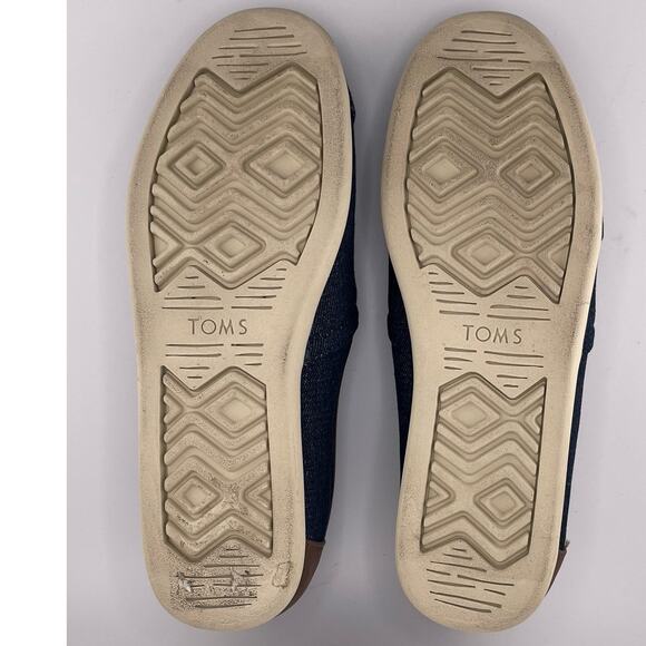 Toms Men Blue Jean Slip On with Vegan Leather Trim Size 8M - Picture 7 of 7